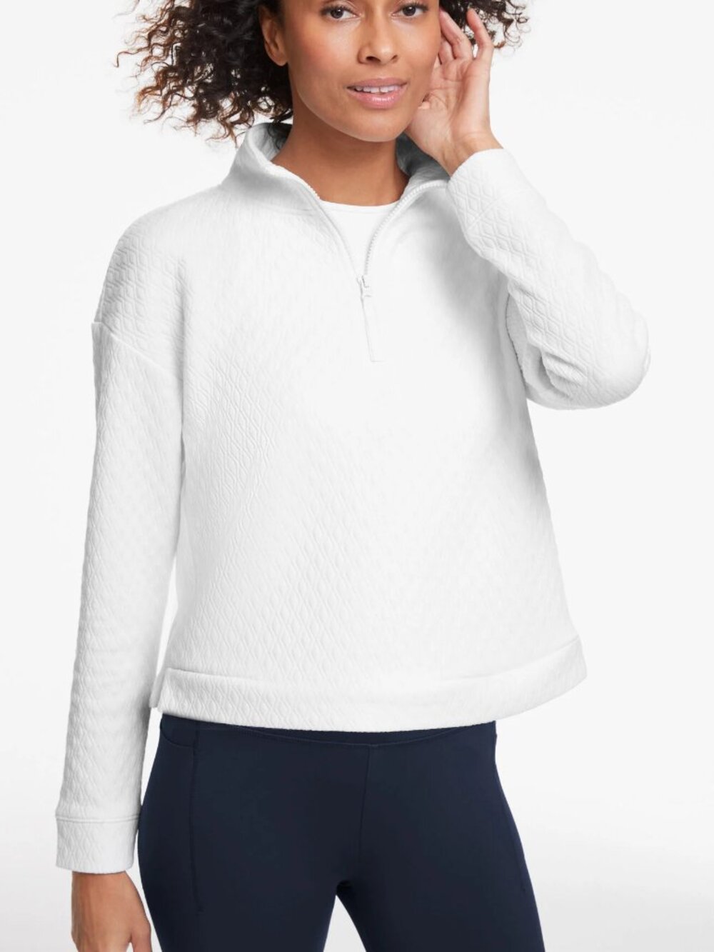 T by Talbots Jacquard Half-Zip Pullover, Size XS, NWT